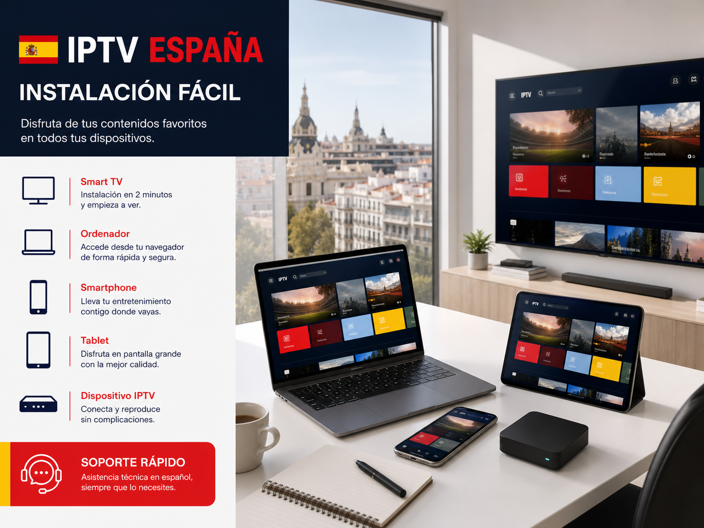 Prueba de IPTV España en varios dispositivos